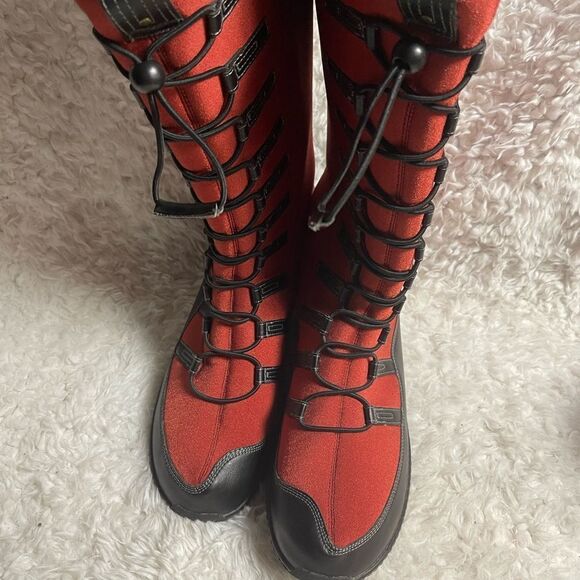 Aetrex Berries Women red Neoprene Bungee slip on boots water &slip resist SZ12M - Picture 4 of 10